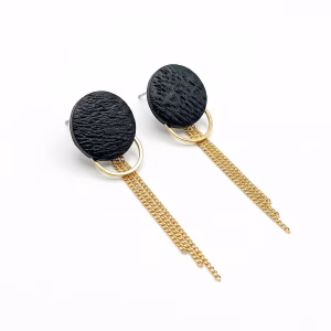 Aretes Chic – Negro y Dorado