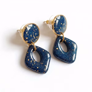 Pendientes Cielo Estrellado – Azul y Dorado
